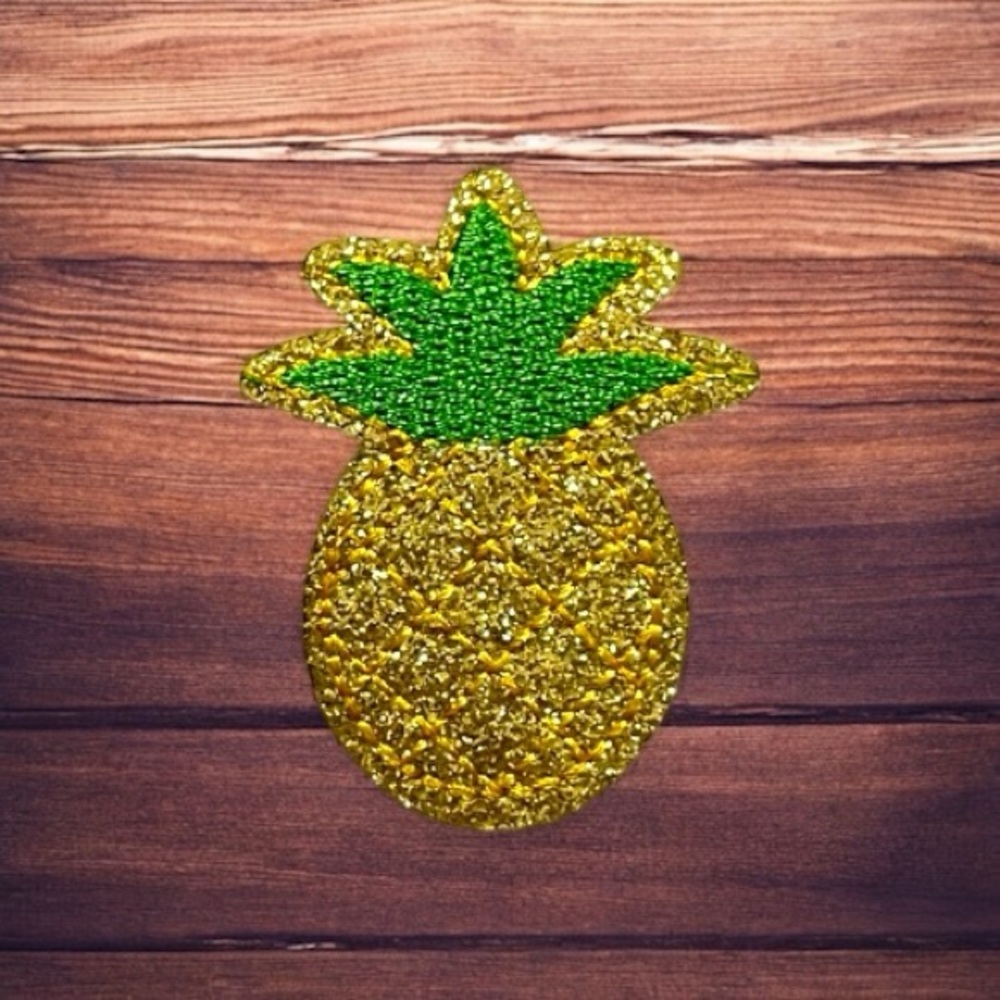 Glitter Pineapple Embroidered Patch